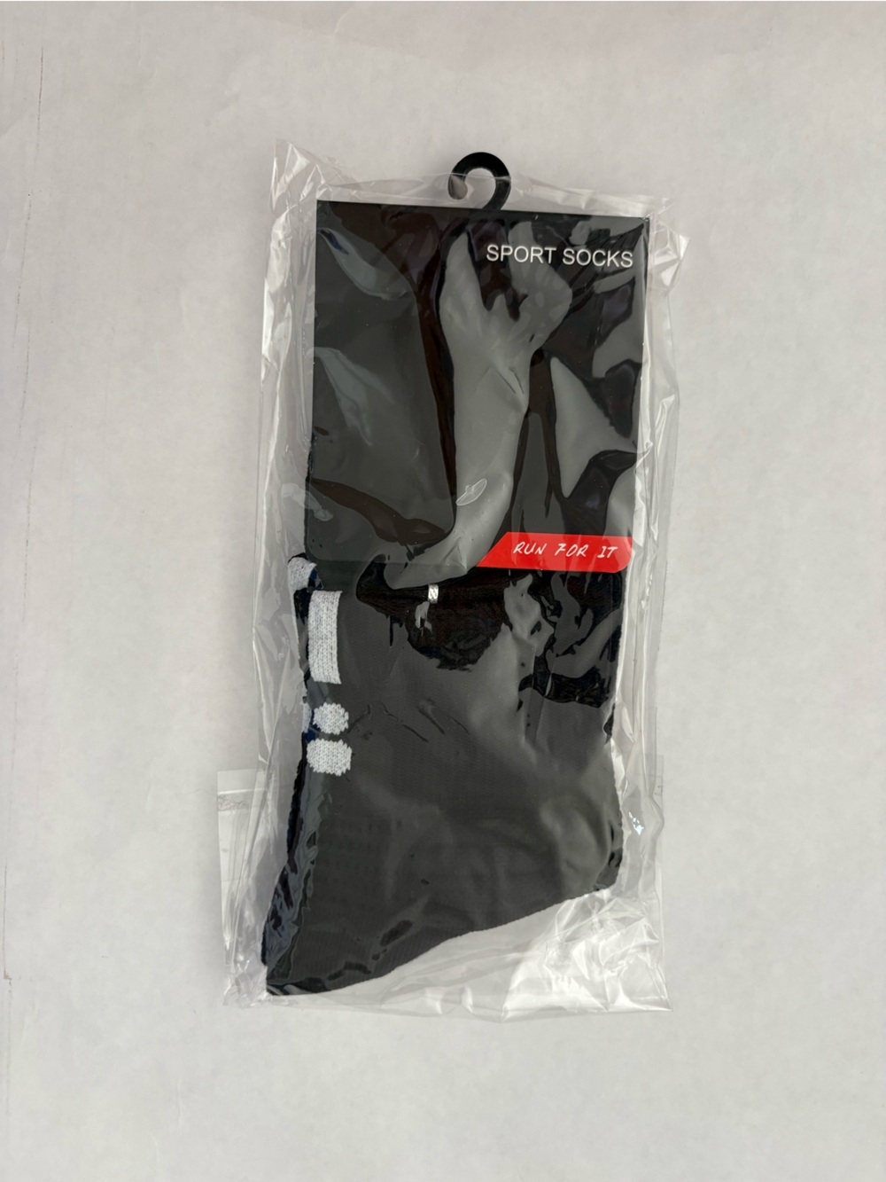 Men's Black Sport Crew Socks